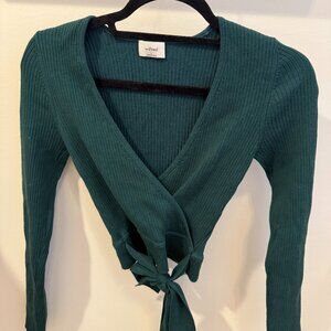Aritzia Green Bow Sweater (Wilfred Brand)
